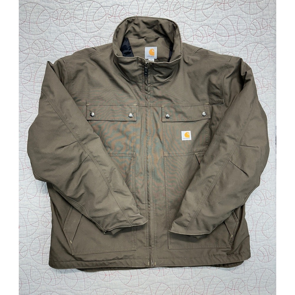 Carhartt Jacket Brown Quick Duck Jefferson Traditional‎ / Mens 2XL Regular